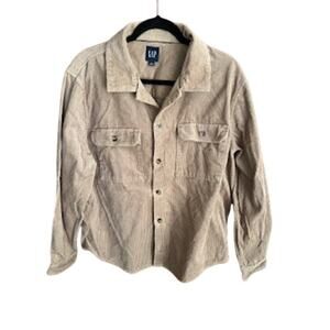 Gap Men’s Sz L Tan Cotton Corduroy Heavyweight LS Shirt